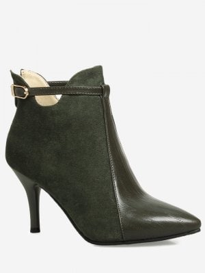 Botas De Tornozelo Com Fecho De Fivela - Verde 40