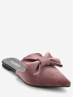 Pointe Toe Backless Loafers - Mamão 36