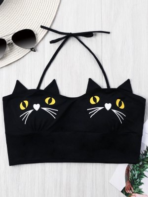 Topo De Colheita Halter De Gatinho - Preto Xl